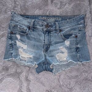 American Eagle Outfitters Distressed Blue Jean Shorts